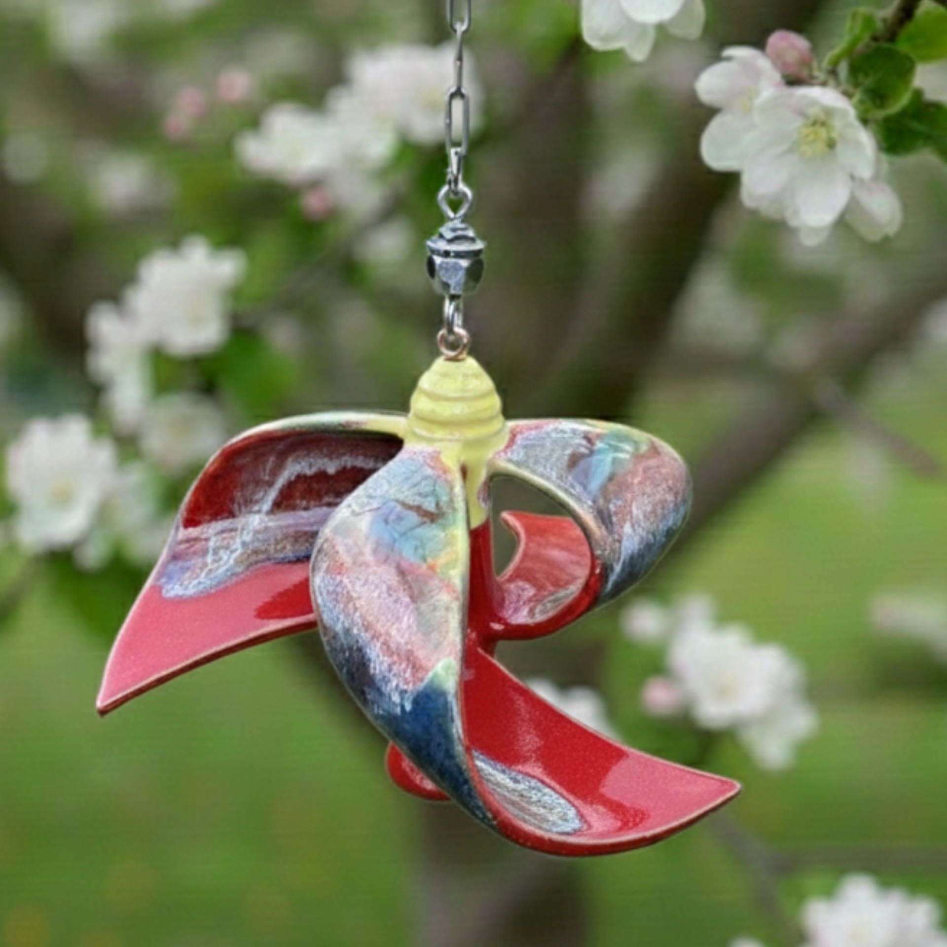 Windmühle hängend rot/ gelb