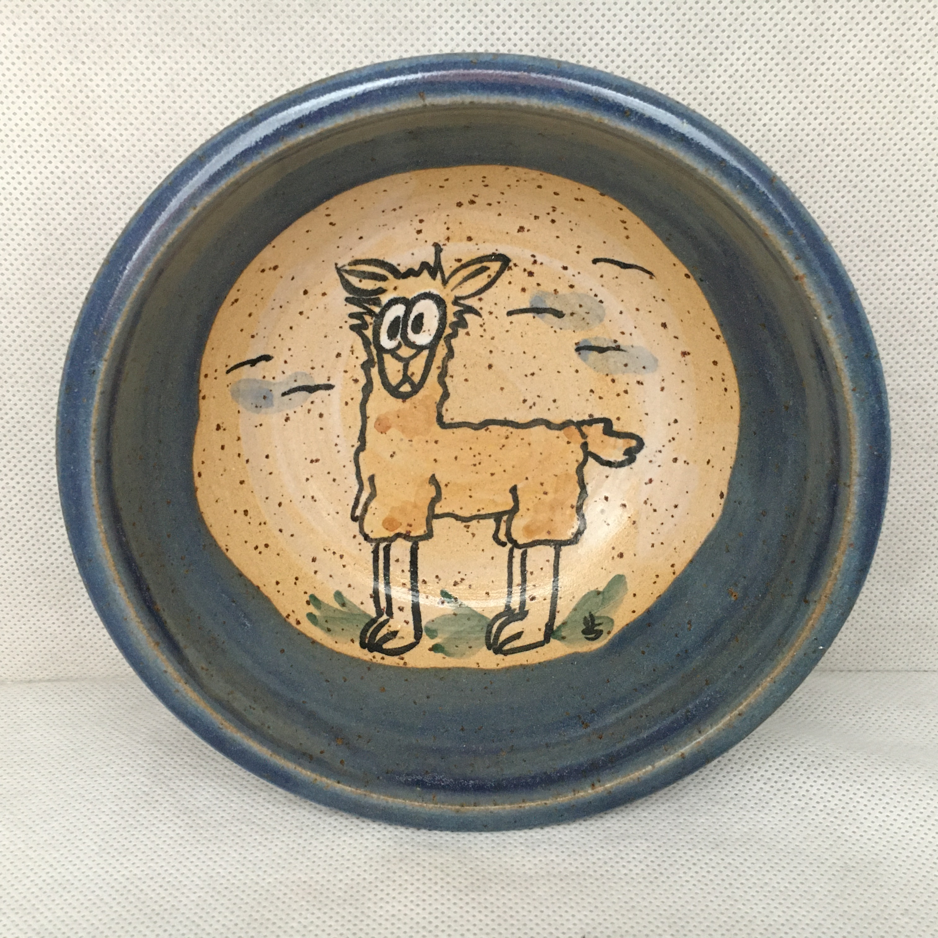 Comic-Keramik-Müslischale Lama blau handgemacht Deutschland