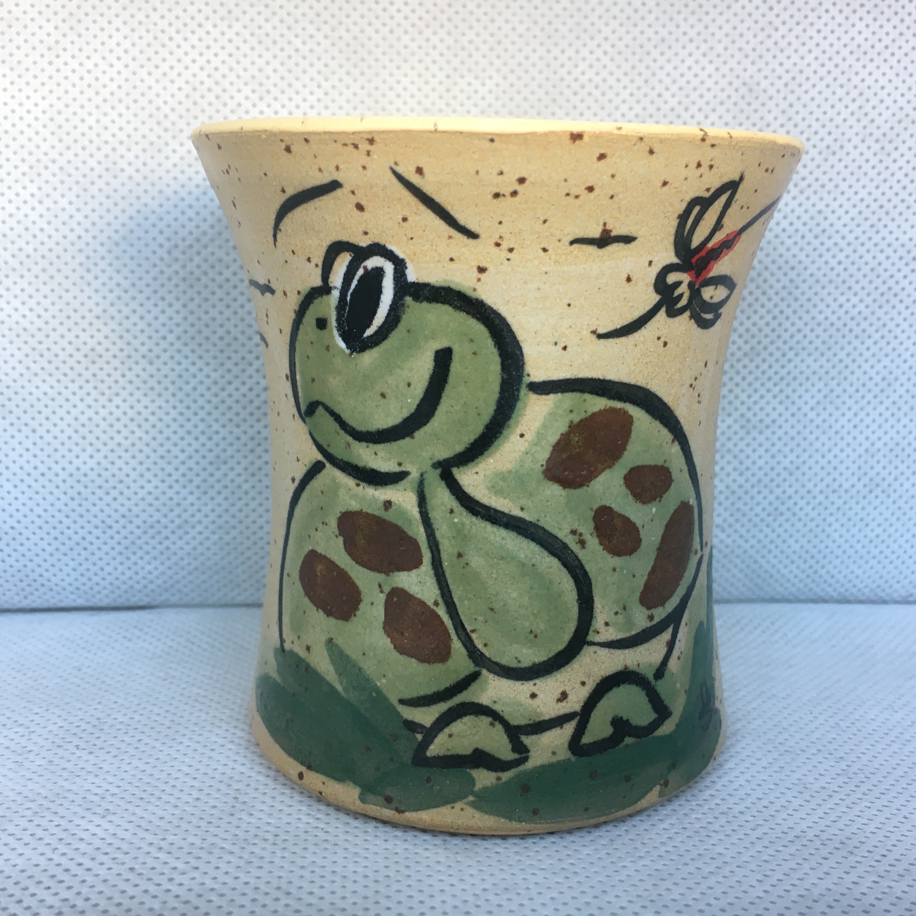 Comic-Keramik-Becher Schildkröte creme handbemalt Bad Kissingen