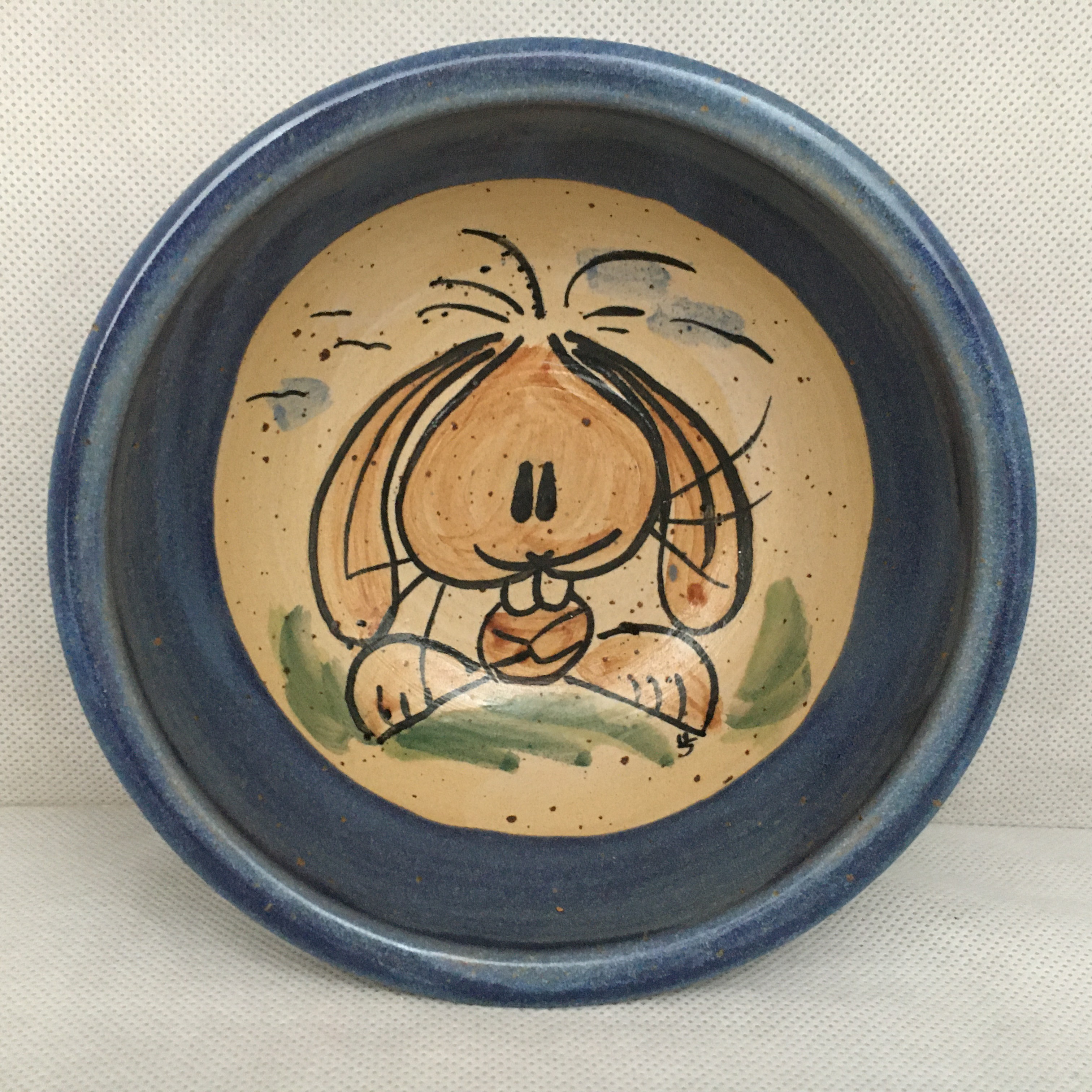 Comic-Keramik-Müslischale Hase blau handgemacht in Bad Kissingen