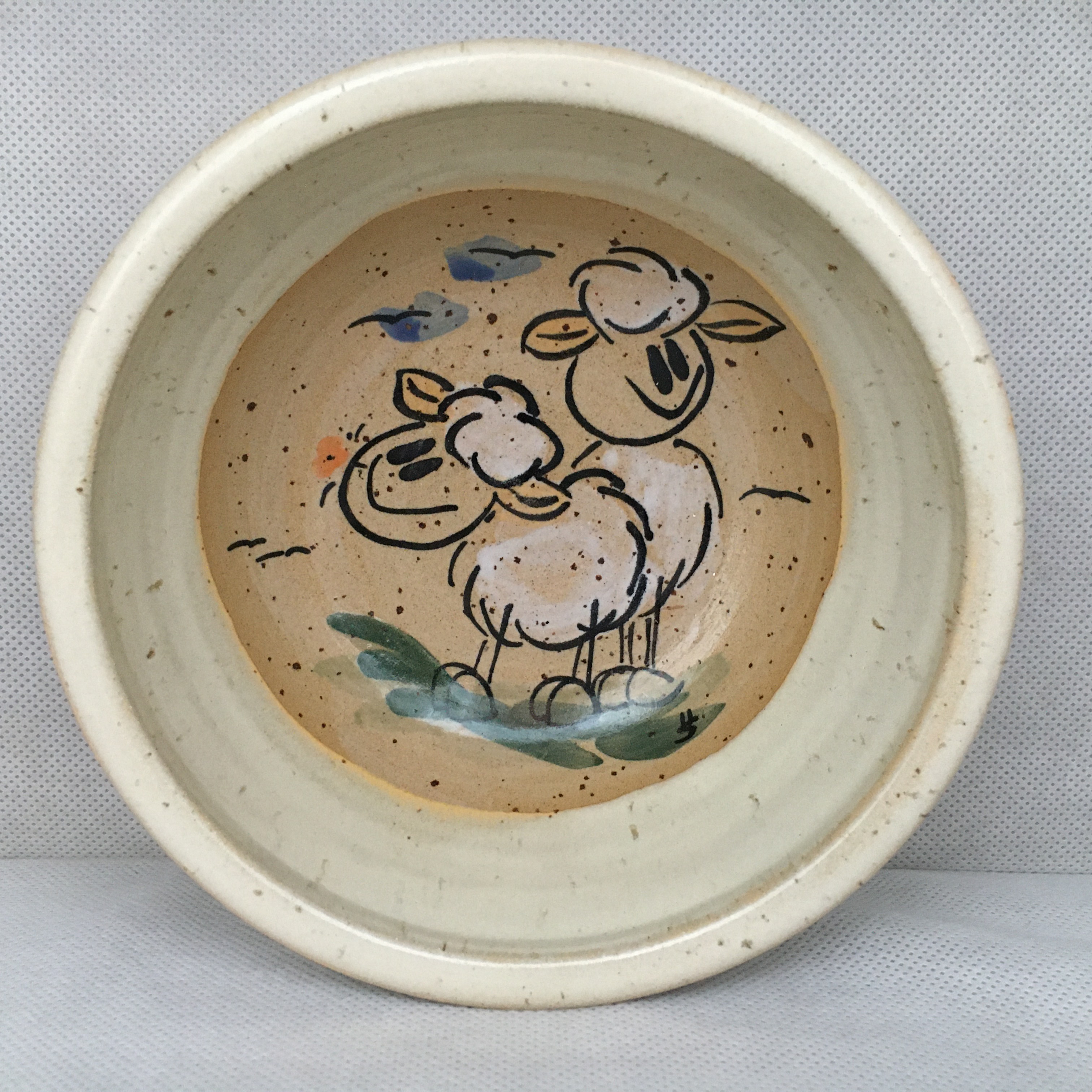 Comic-Keramik-Müslischale Schaf creme handbemalt Bad Kissingen